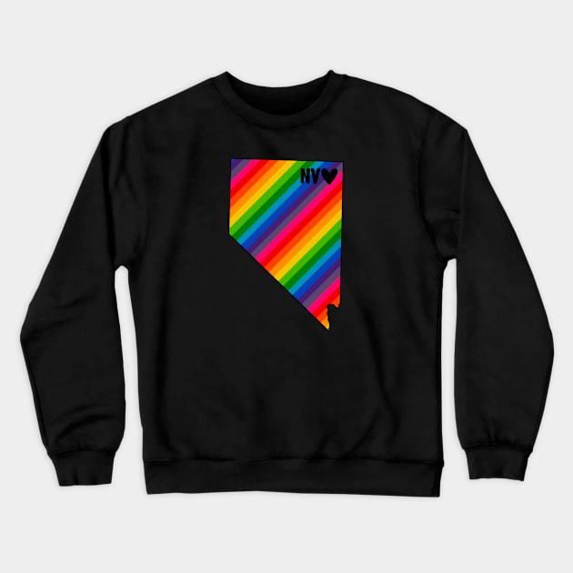 USA States: Nevada (rainbow) Crewneck Sweatshirt by LetsOverThinkIt